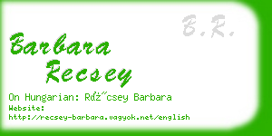 barbara recsey business card